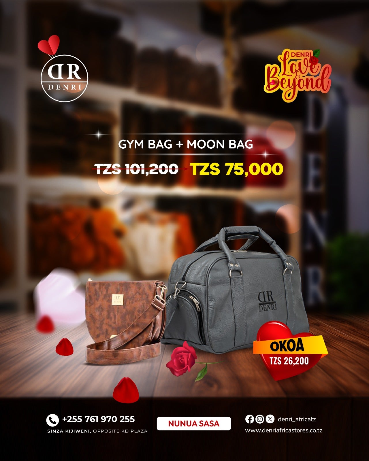 Denri Gym Bag + Moon Sling Bag