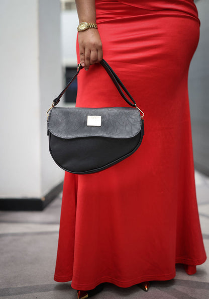 Denri Montana Sling Bag | Vegan Leather Saddle Bag – Women’s Curved Crossbody Handbag with Adjustable Strap