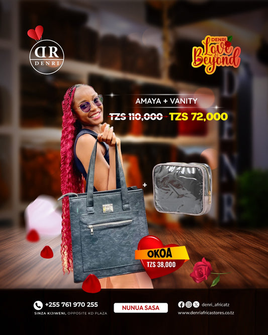 Denri Amaya Handbag + Vanity Toiletries Bag