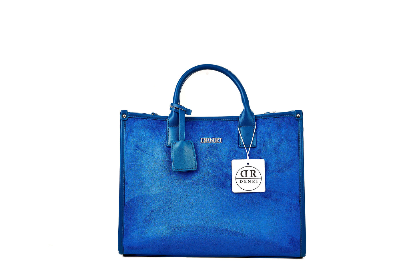 Denri | Nala Tote Bag | Dual-Texture Suede & Faux Leather Tote | Gold Hardware, Laptop-Ready