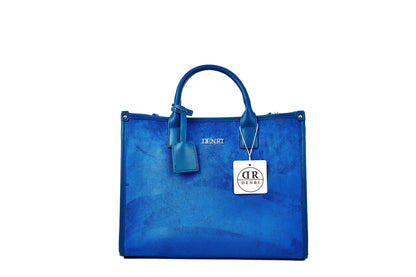 Denri | Nala Tote Bag | Dual-Texture Suede & Faux Leather Tote | Gold Hardware, Laptop-Ready
