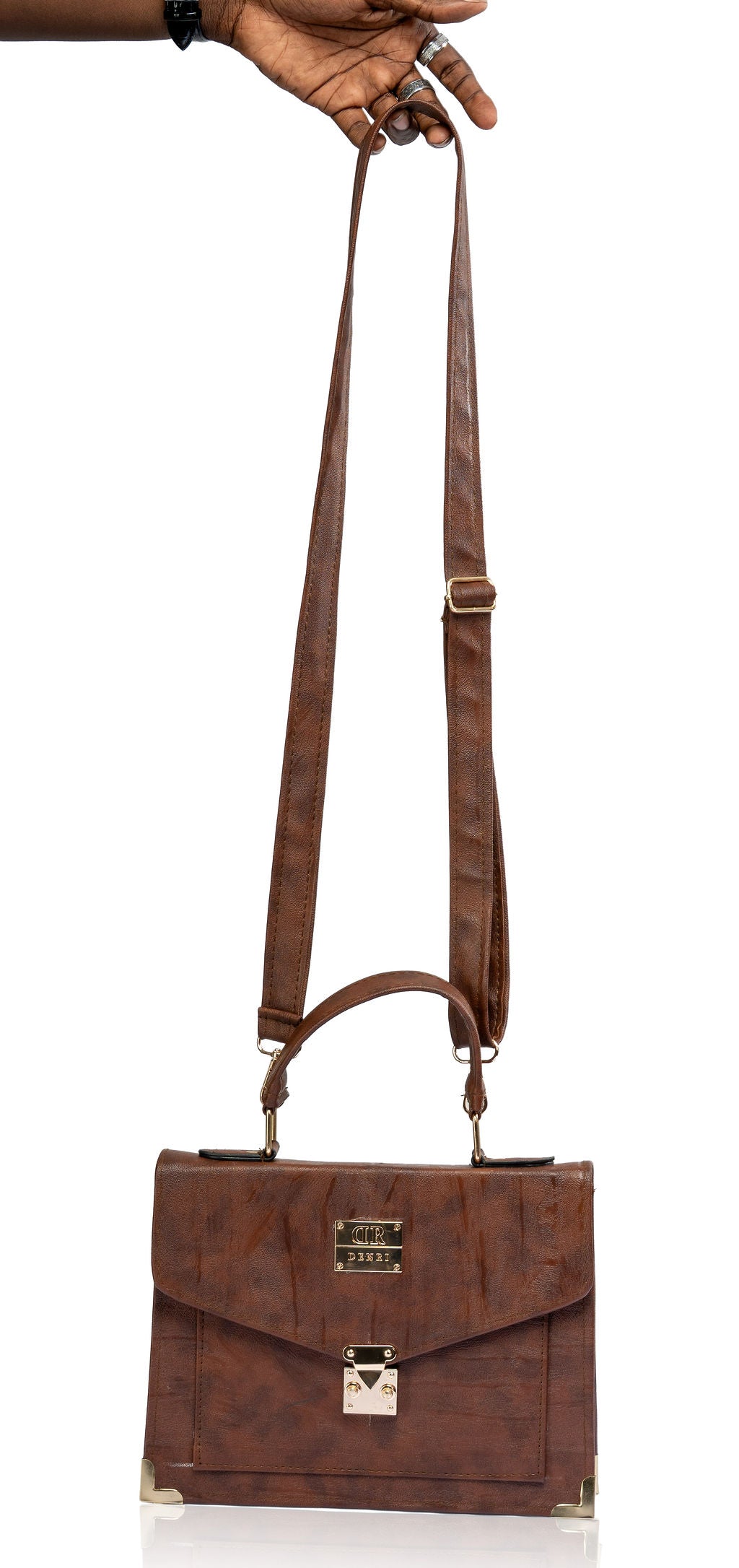 Denri Africa's Charlotte Dark Brown Handbag with shoulder strap