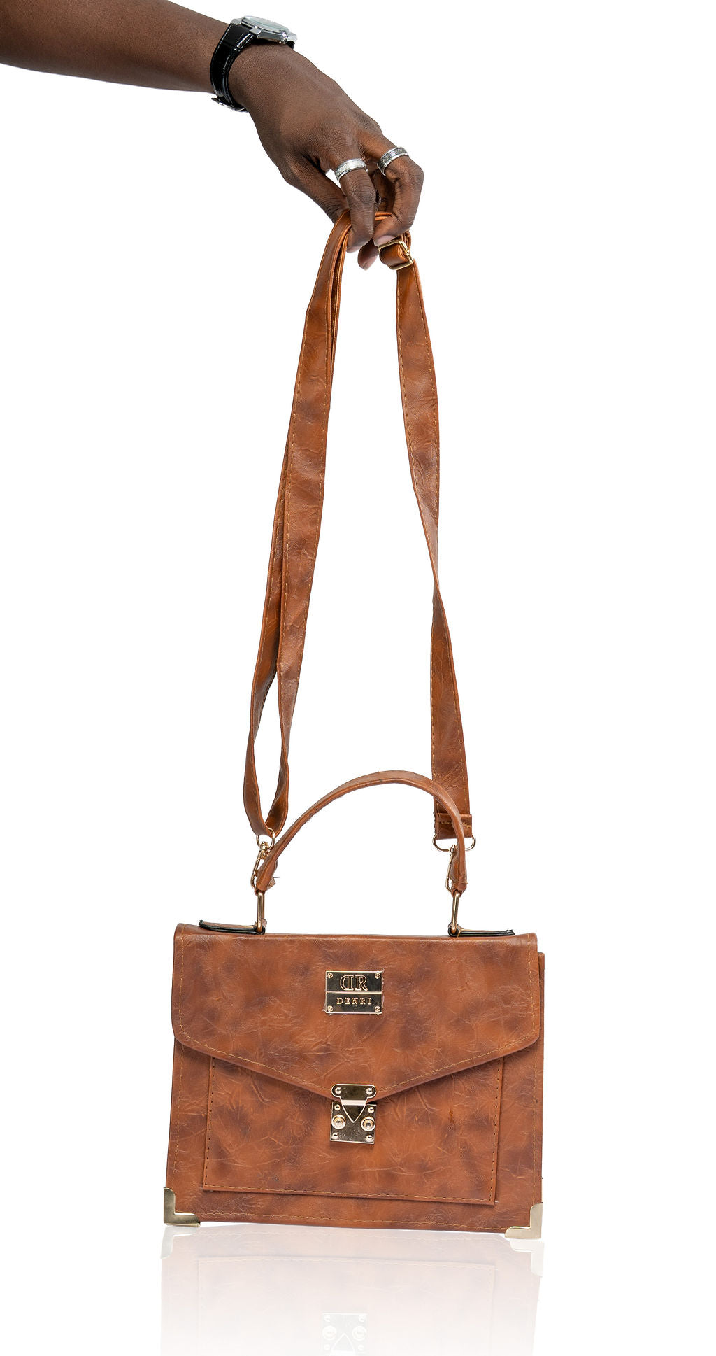 Denri Africa's Charlotte Brown Handbag with adjustable shoulder strap