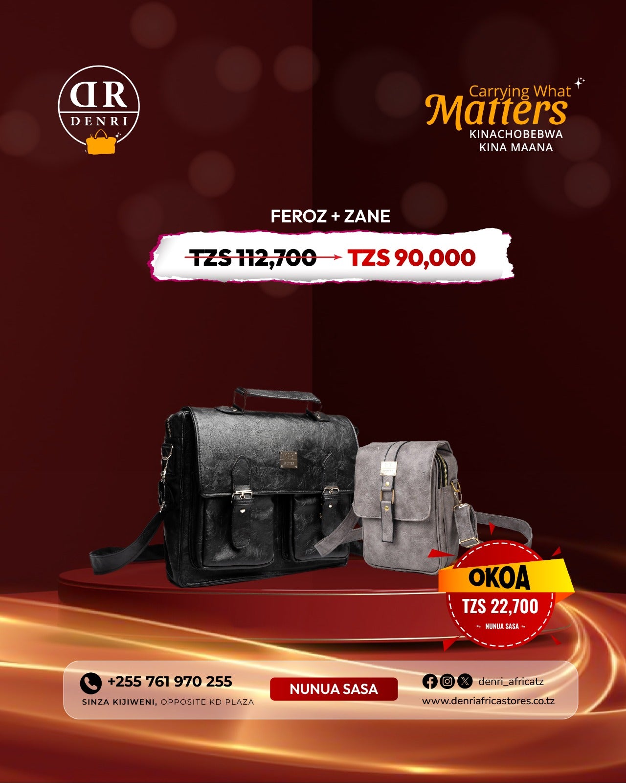 Feroz Briefcase + Denri Zane Man Bag