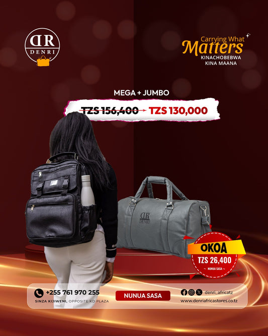 Mega Travel Backpack + Jumbo Travel Bag