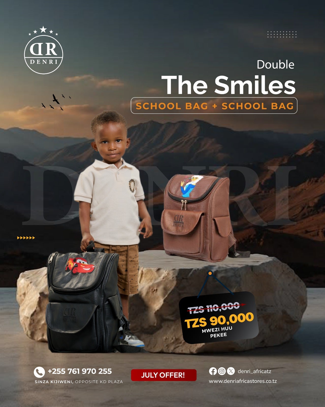 Denri School Bag + School Bag