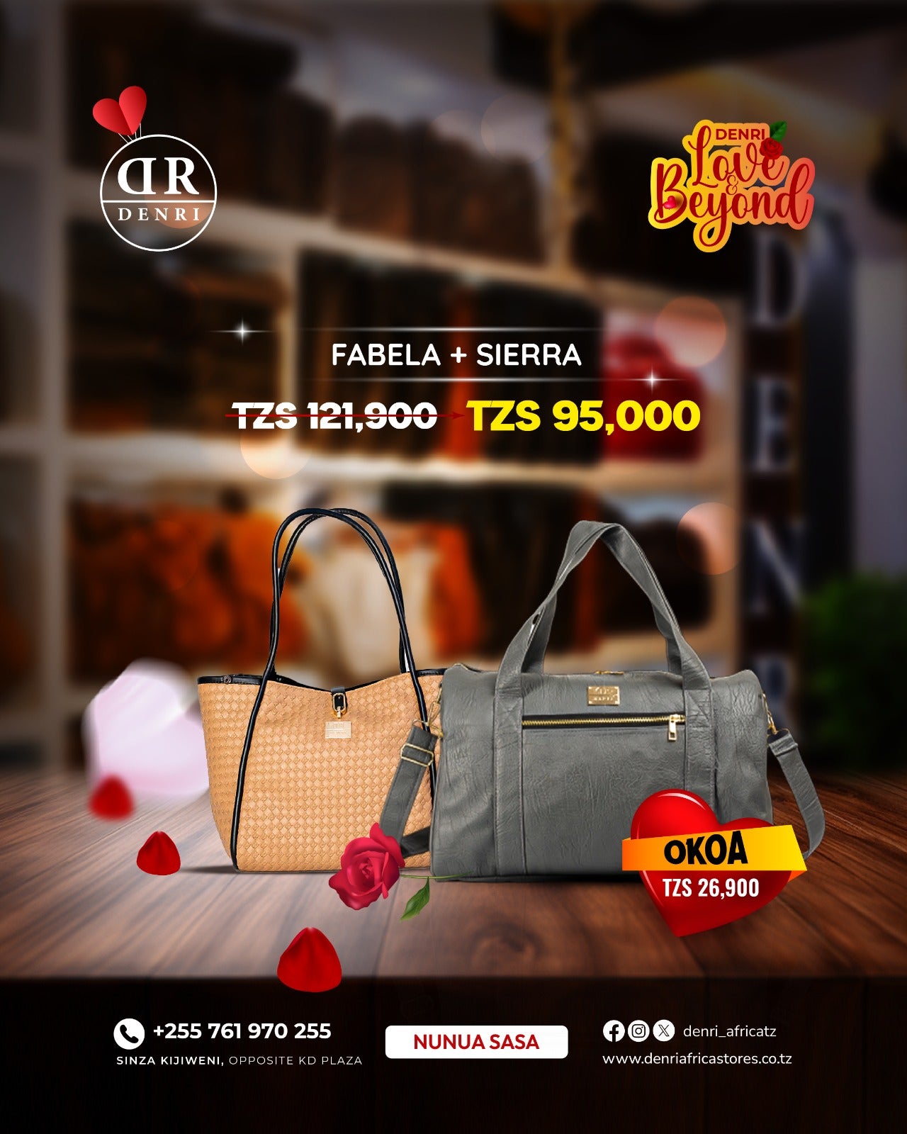 Fabela Travel Bag + Denri Sierra Kikapu  Handbag