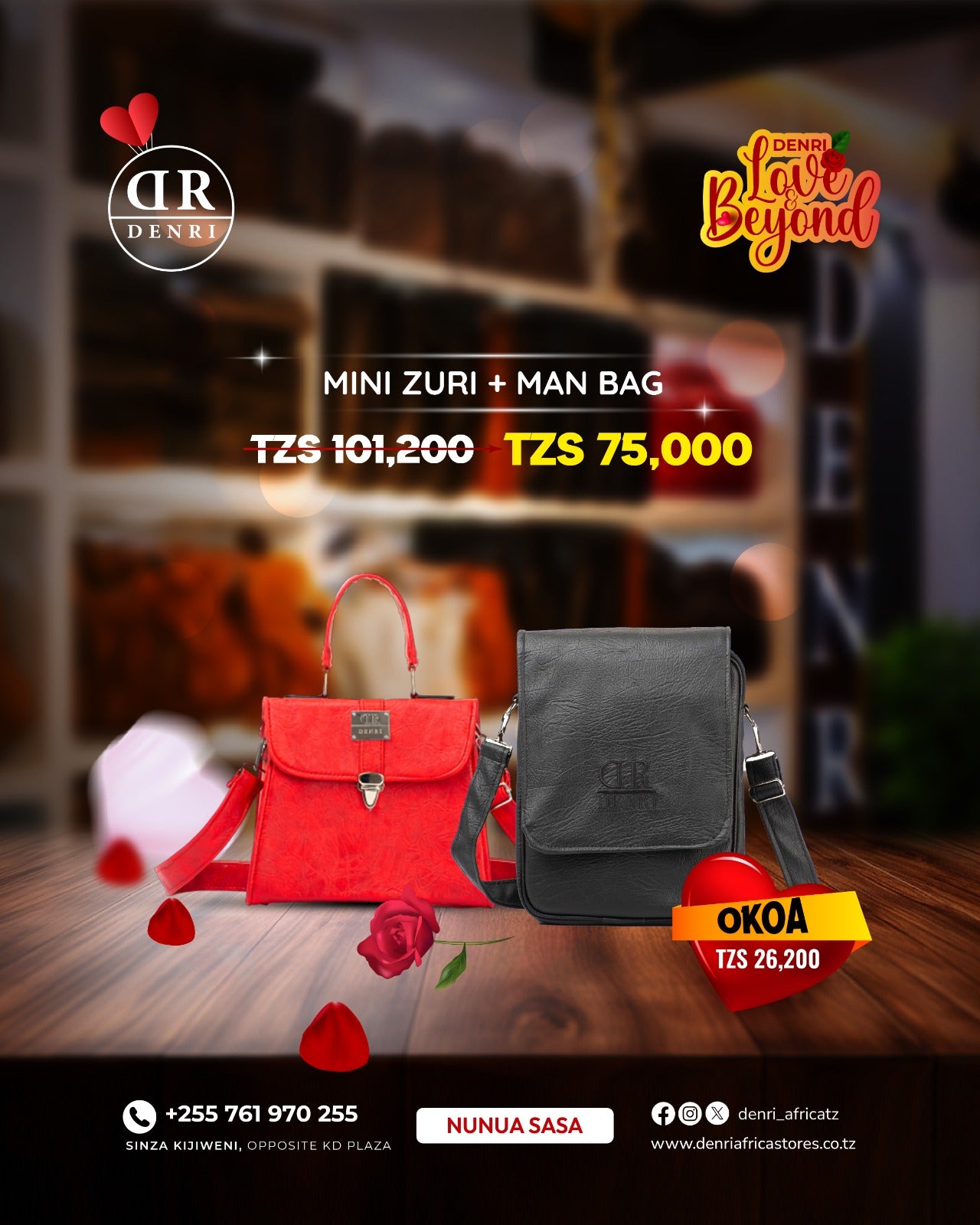 Mini Zuri Handbag + Denri Manbag