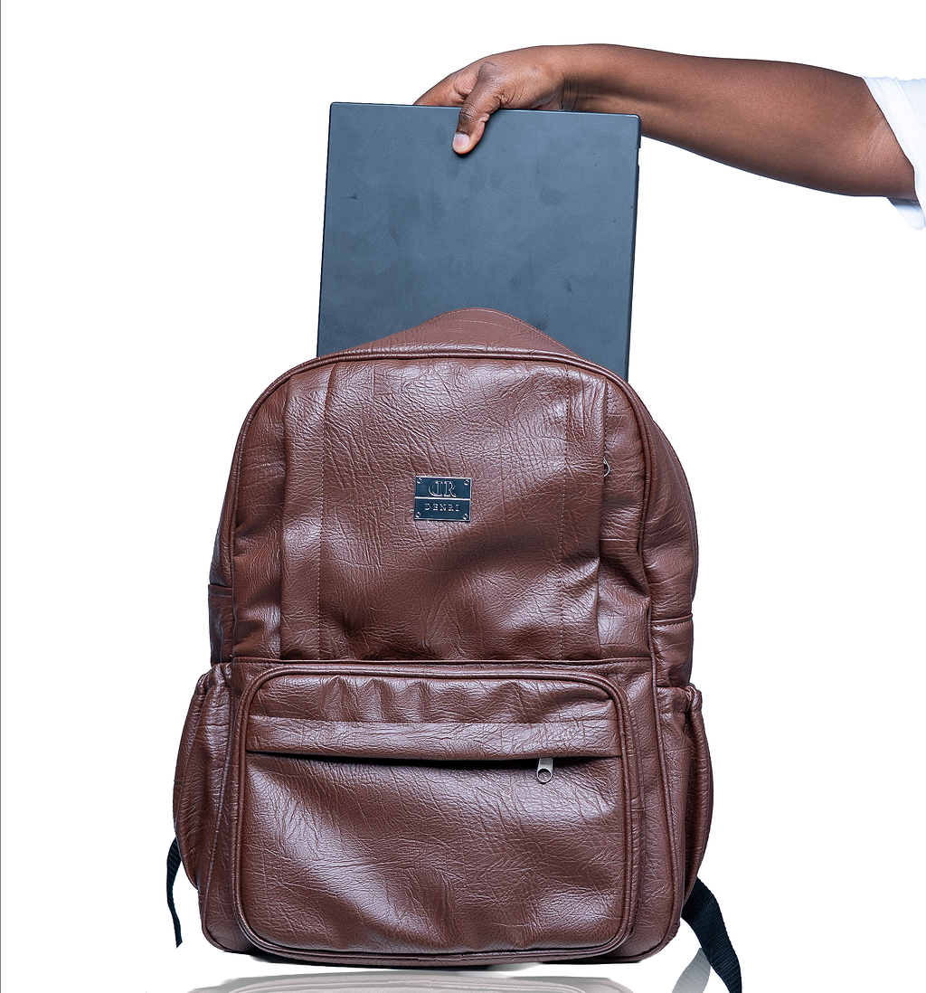 Denri Africa's Prime Men's Brown Laptop Backpack made with Quality Leather