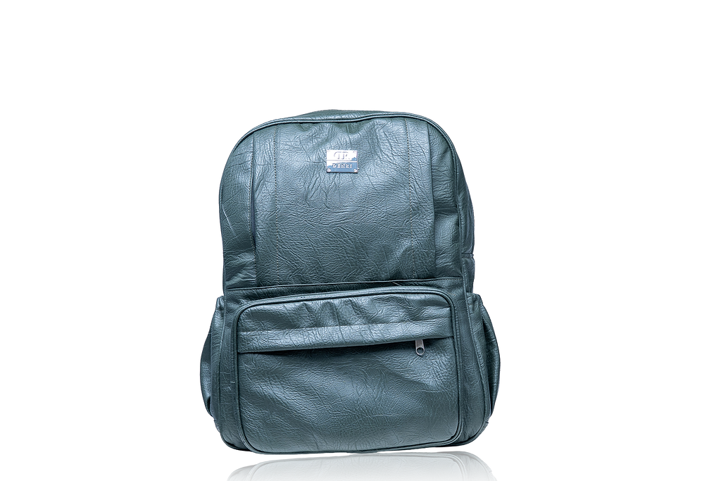 Denri Africa's Prime Men's Backpack in Quality Gray/Green Leather 