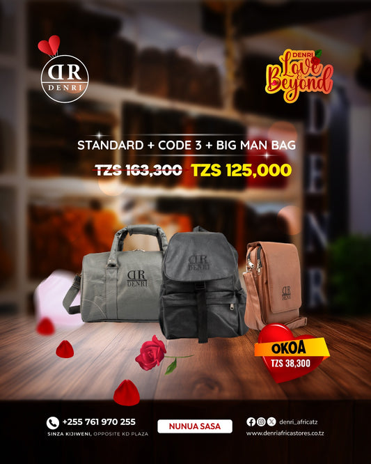 Standard Travel Bag + Denri Laptop Backpack + Big Manbag